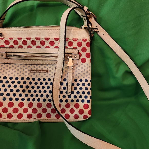 Polka Dot Shoulder Bag - Red, Blue, and White - Picture 1 of 4
